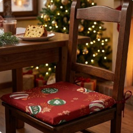 Gemitex Cuscino Nuvola Natalizio Set 2 Pz - Coprisedia 38x38x5 cm in Cotone e Poliestere Made in Italy - Dis. 1881 Tutto Tutto Meno Meno®