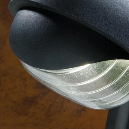Faretto Lampioncino Tondo Faro Luce Led Con Testa Palo Ø 60 Mm E27 Nero 60W