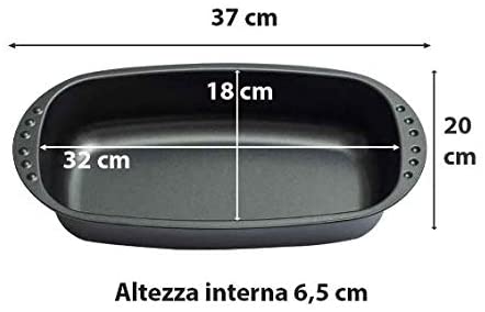 Stampo Pane Fatto In Casa Antiaderente Teglia Rettangolare 37X20X7H Formina Per Brioche