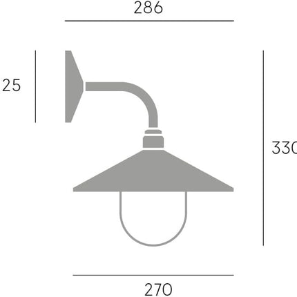 Sovil Applique da Esterno SPECTRE® Media E27, Struttura in Alluminio Pressofuso, Diffusore in Vetro Trasparente, 286x330 mm Sovil