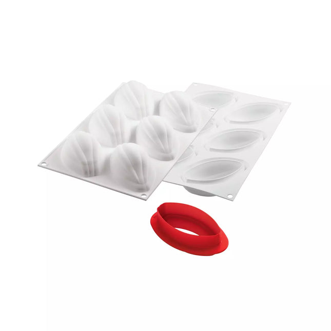 Silikomart Stampo Silicone Cacao 120 Effetto Realistico 3D – 6 Monoporzioni con Cutter Silikomart