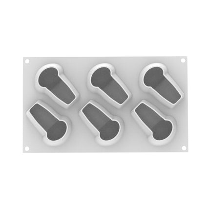 Silikomart Stampo Silicone Babà 145 – 6 Monoporzioni con Cutter per Alta Pasticceria Silikomart