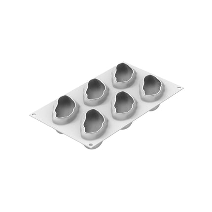 Silikomart Stampo Silicone Pistacchio 120 Frutta Realistica – 6 Monoporzioni con Cutter per Dessert Moderni Silikomart