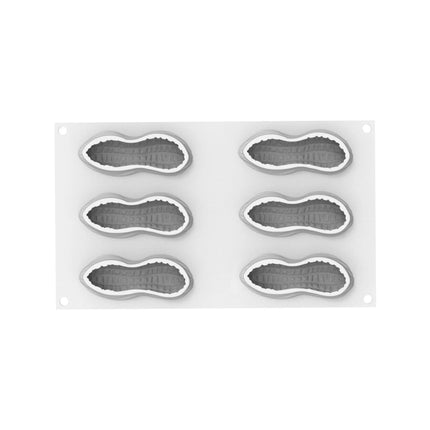 Silikomart Stampo Silicone Arachide 100 Frutta Realistica – 6 Monoporzioni con Cutter per Dessert Moderni Silikomart