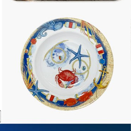 Piatto Fondo in Melamina 23 cm Decoro In Fondo al Mare | Piatti Estivi Infrangibili IBCT