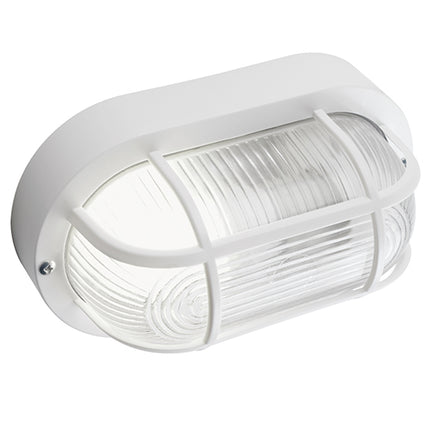Plafoniera Applique Lampada Ovale Con Gabbia Da Muro Soffitto E27 Bianca 40W
