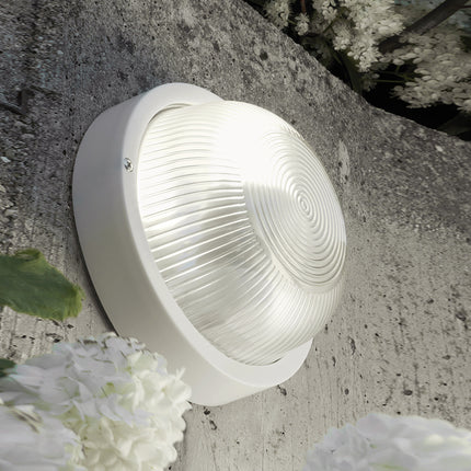 Plafoniera Applique Lampada Luce Rotondo Per Muro Parete Soffitto E27 Bianca 40W