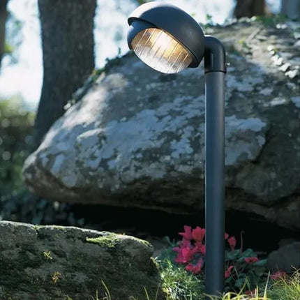 Faretto Applique Tondo Faro Luce Led Illuminazione Giardino E27 Nero 60 W