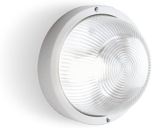 Applique ECHO TONDA in Resina E27 – Bianca o Nera, IP44 e Antiurto IK07! Sovil
