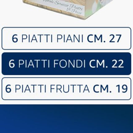 Servizio Piatti di Natale 18 Pezzi Borella Casalinghi Charme Natale in Ceramica per 6 Persone D&D Casalinghi