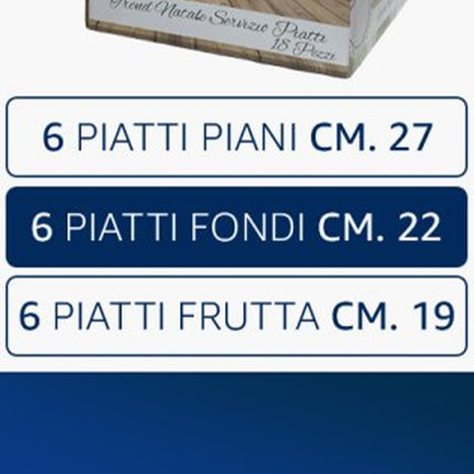 Servizio Piatti Natalizio 18 Pezzi Borella Casalinghi Charme Natale in Ceramica con Balza Rossa per 6 Persone Borella Casalinghi srl