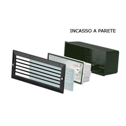 Faretti Segnapasso E Griglia Luce Led Da Incasso Parete Muro Ip54 Nero 40 W