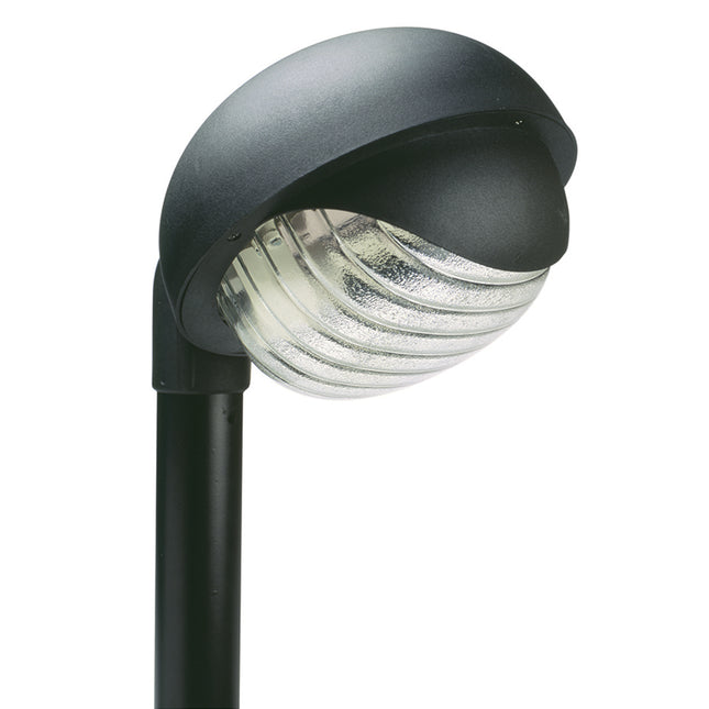 Faretto Lampioncino Tondo Faro Luce Led Con Testa Palo Ø 60 Mm E27 Nero 60W