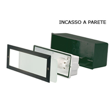 Faretti Segnapasso Luce Led Ad Incasso Per Parete Muro Ip54 Nero 40 W