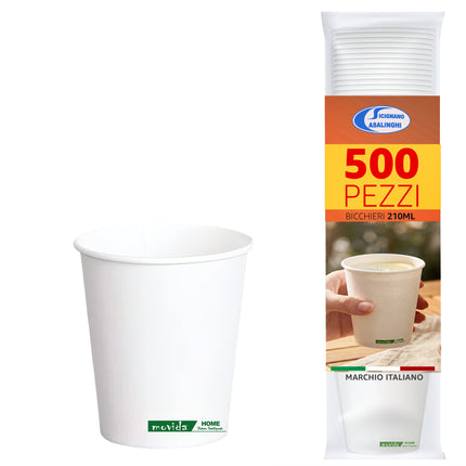 Bicchieri di Carta Monouso Termici per Bevande Calde e Fredde 210 ml 500 pz I CasaAmici