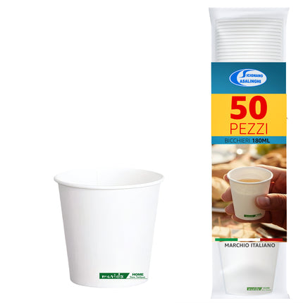 Bicchieri di Carta Monouso Termici per Bevande Calde e Fredde 180 ml 50 pz I CasaAmici