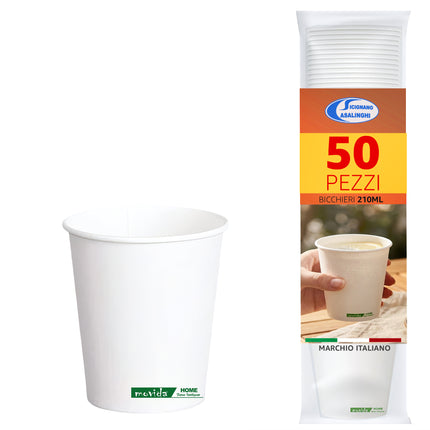 Bicchieri di Carta Monouso Termici per Bevande Calde e Fredde 210 ml 50 pz I CasaAmici