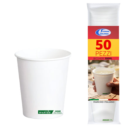 Bicchieri di Carta Monouso Termici per Bevande Calde e Fredde 300 ml 50 pz I CasaAmici
