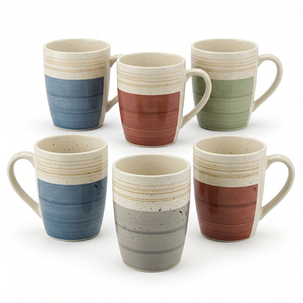 Set 6 Tazze Mug Ceramica Maitre Chef - Colori Assortiti Rustic Modern Barbier