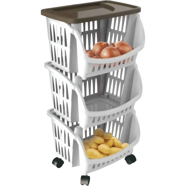 Bama Carrello Portafrutta Plastica Tidy: Organizzazione Tortora Per La Cucina
