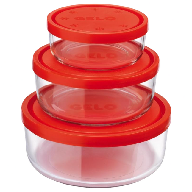 Bormioli Rocco Contenitori Tris Vetro Gelo: Set 3 Pezzi Diametro Cm 11-15-18