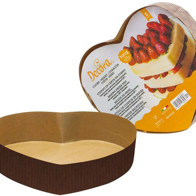 Decora Stampo Cuore Carta Da Forno Set 5 Pezzi Cm.20,5X22,5X5H Gr.700 Torta Amore