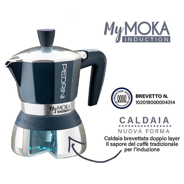 Caffettiera My Moka per Induzione con Fascia Silicone Tortor Caffè, Vari Misure Disponibili