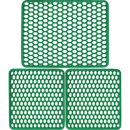 Set Tappetini Per Lavello In Gomma Acqua Marina 1 Scolapiatti  2 Fondo Lavello Antimuffa Resistente Made In Italy