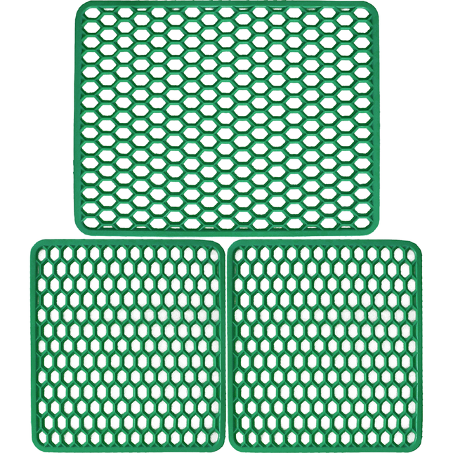 Set Tappetini Per Lavello In Gomma Acqua Marina 1 Scolapiatti  2 Fondo Lavello Antimuffa Resistente Made In Italy