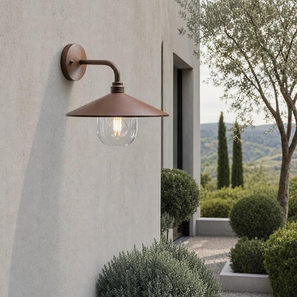 Sovil Applique da Esterno SPECTRE® Media E27, Struttura in Alluminio Pressofuso, Diffusore in Vetro Trasparente, 286x330 mm Sovil