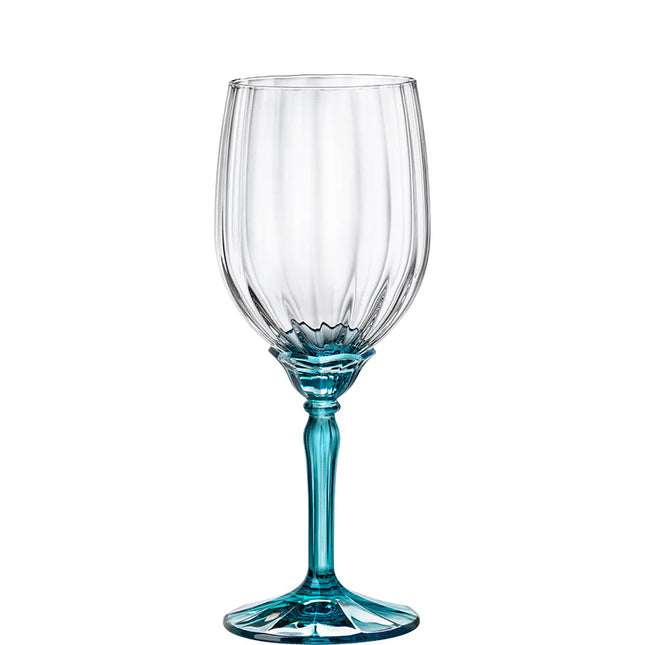 Bormioli Rocco Calice Florian White Wine: Set 6 Pezzi Cl 38 Lucent Blue