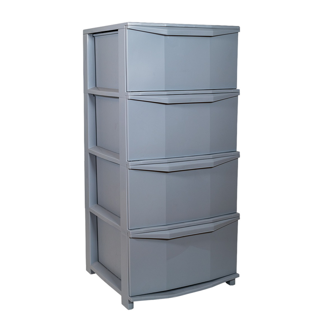 Belli & Forti Cassettiera Pratika 4 Cassetti Grigio con Ruote Bloccabili 37x37,5x80 cm Belli & Forti