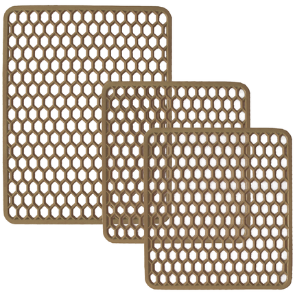 Set Tappetini Per Lavello In Gomma Avana 1 Scolapiatti 2 Fondo Lavello Antimuffa Resistente Made In Italy