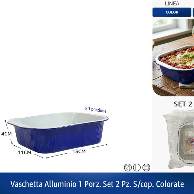 Sicignano Vaschette Alluminio Alimentare Cottura Forno Monouso Vaschetta 1 Porzione per Microonde Aaron