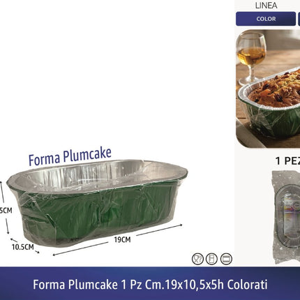 Sicignano Vaschette Alluminio Alimentare Cottura Forno Monouso Stampo Plumcake Extra Rigido Colorato Aaron