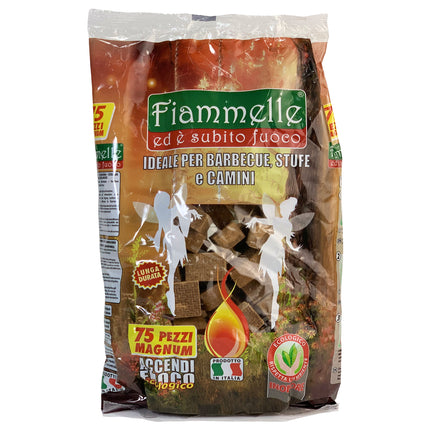 Accendifuoco Ecologico Tavolette 75 Pezzi - Scorta Pratica per Brace Aaron