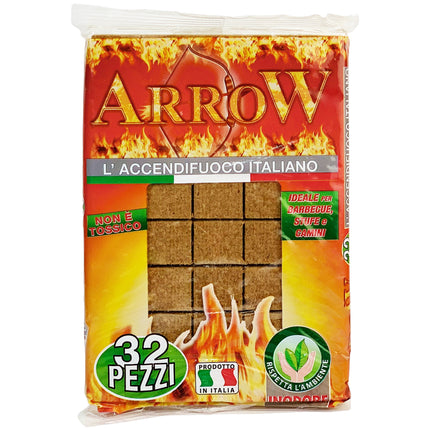 Accendifuoco Ecologico Tavolette 32 Pezzi - Accensione Rapida per Barbecue Aaron