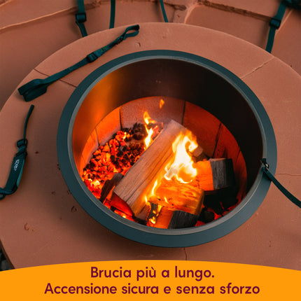 Accendifuoco Ecologico Tavolette 32 Pezzi - Accensione Rapida per Barbecue Aaron