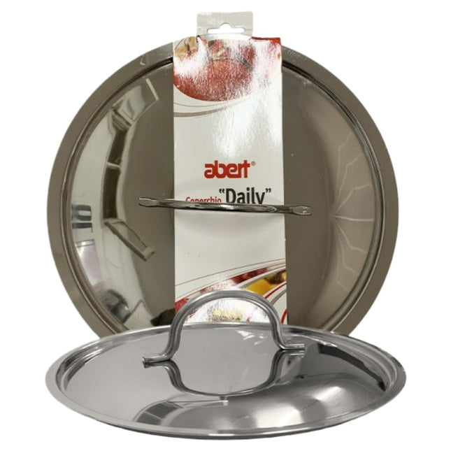 abert Coperchio Universale in Acciaio Inox 100% Riciclabile – Ø 14/16/18/22/26/30 cm, per Pentole e Padelle di Diverse Marche abert