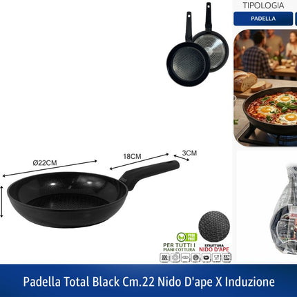 Padella Antiaderente con Rivestimento in Ceramica Abert Total Black Ø 22 cm abert