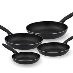 ACCADEMIA MUGNANO Set 4 Padelle in Alluminio Antiaderenti Vulcano 16 + 20 + 24 + 28 cm Arca
