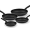 ACCADEMIA MUGNANO Set 4 Padelle in Alluminio Antiaderenti Vulcano 16 + 20 + 24 + 28 cm Arca