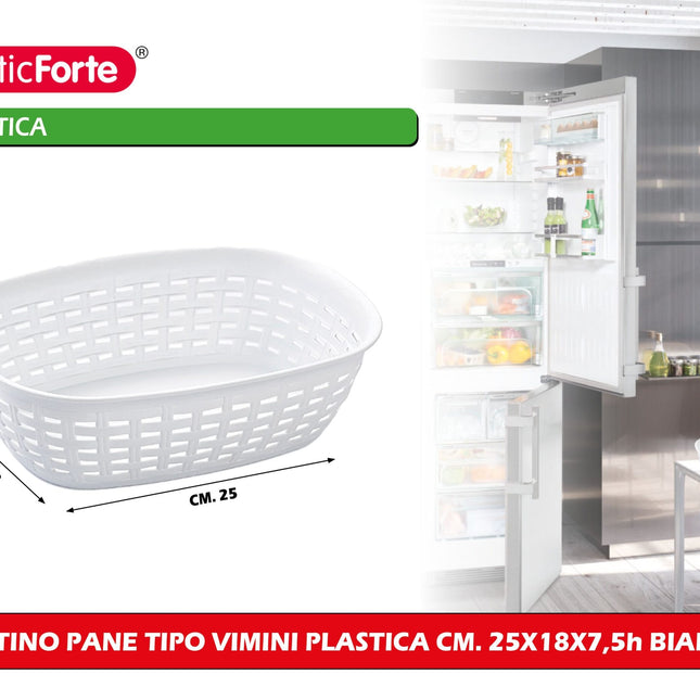 Cestino Pane Tipo Vimini Bianco Albero Forte Composite