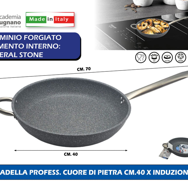 Accademia Mugnano Padella Professionale Cuore Di Pietra Cm.40 X Induzione