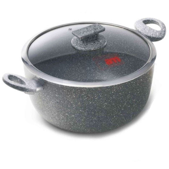 Casseruola Regina Di Pietra Cm.26 C/Cop. Vetro-8010111047476