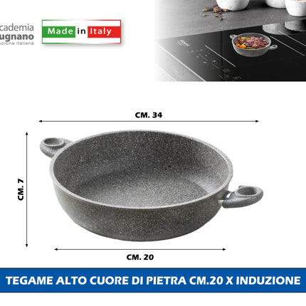Accademia Mugnano Tegame Alto Cuore Di Pietra Cm.20 X Induzione Accademia Mugnano