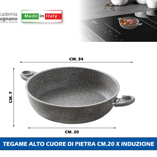 Accademia Mugnano Tegame Alto Cuore Di Pietra Cm.20 X Induzione