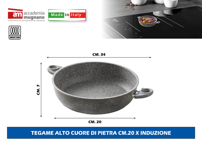 Accademia Mugnano Tegame Alto Cuore Di Pietra Cm.20 X Induzione Accademia Mugnano