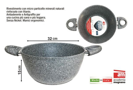 Accademia Mugnano Casseruola Cuore Di Pietra Con 2 Manici In Vari Dimensioni Accademia Mugnano