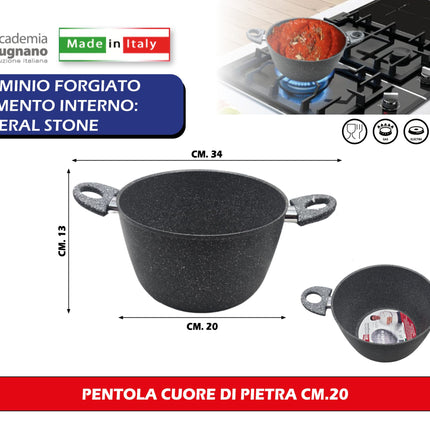 Accademia Mugnano Pentola Cuore Di Pietra In Pietra Lavica Per Cucina Di Alta Qualità E Prestazioni Superiori